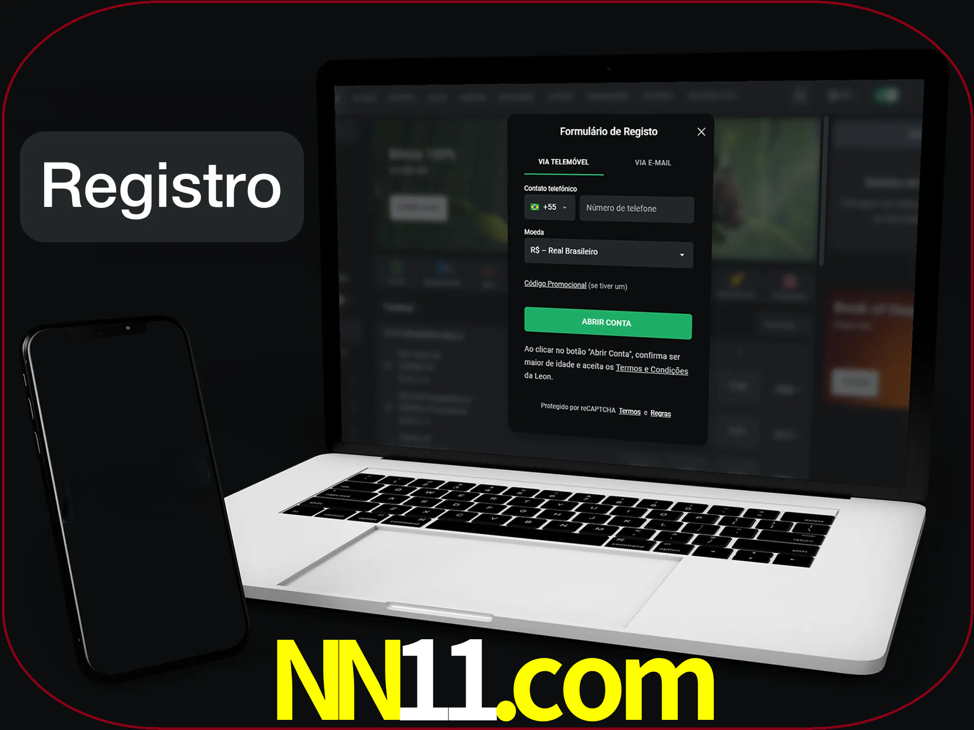 O registro na LeonBet é simples.