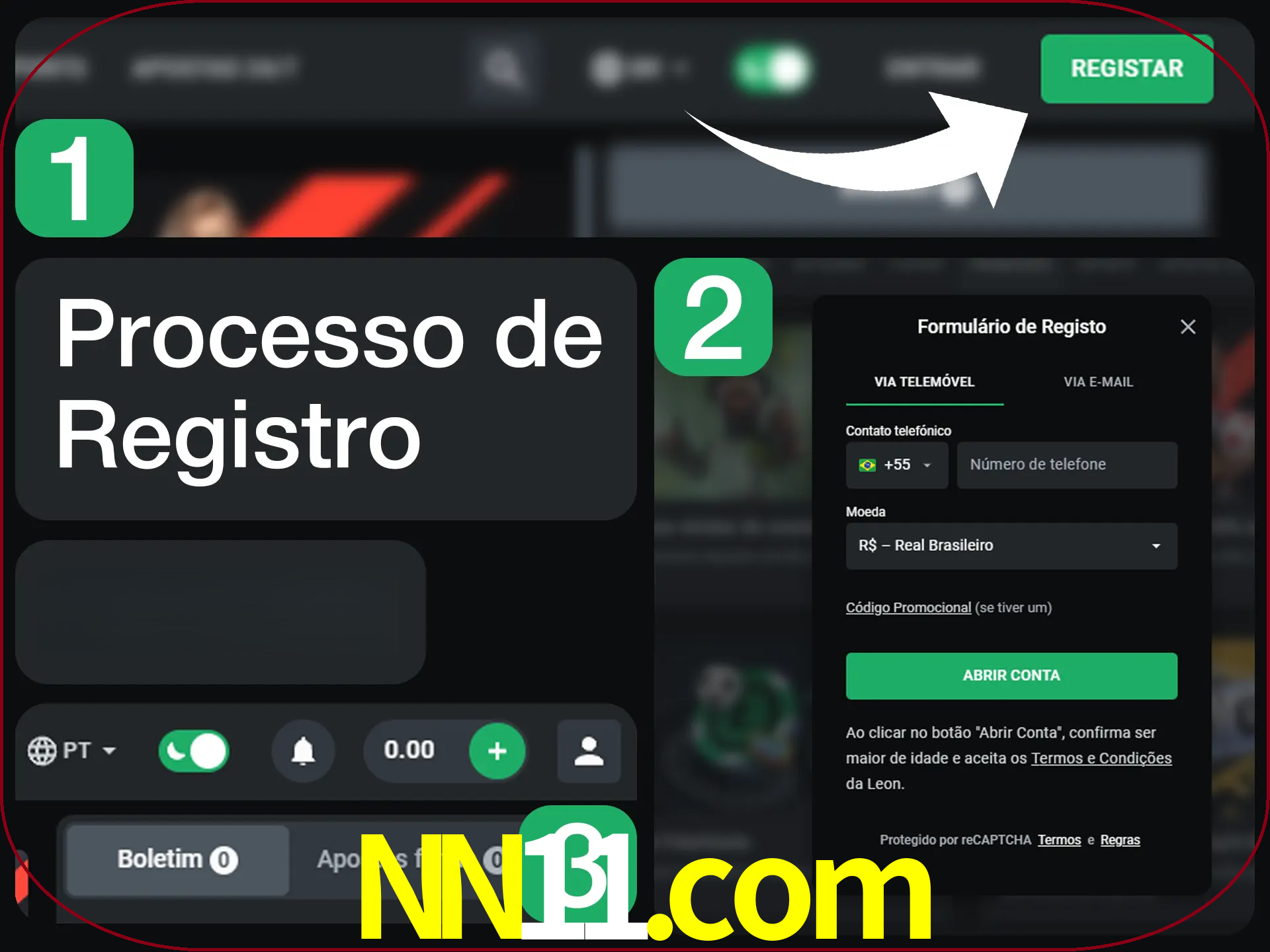 O processo de registro na LeonBet é simples.